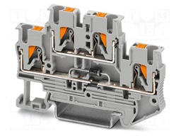 Splice terminal: rail; PA; terminals: 4; W: 5.2mm; H: 68mm; Body: grey