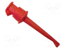 Clip-on probe; hook type; 5A; red; Contacts: beryllium copper