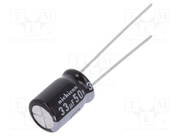 Capacitor: electrolytic; THT; 33uF; 50VDC; Ø8x11.5mm; Pitch: 3.5mm