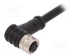 Connector: M8; female; PIN: 5; angled; plug; 1.5A; 30V; IP67; 1m; PVC