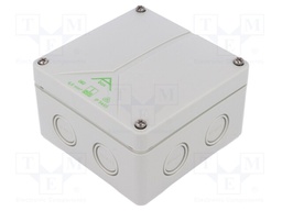 Enclosure: junction box; X:110mm; Y:110mm; Z:67mm; polystyrene