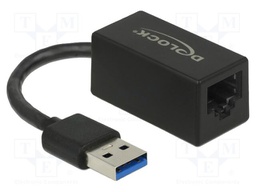 USB to Ethernet adapter; RJ45 socket,USB A plug; black; 0.09m