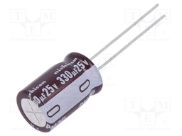 Capacitor: electrolytic; low impedance; THT; 330uF; 25VDC; ±20%