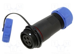 Connector: circular; plug; female; PIN: 4; IP68; SP21; 7÷12mm; 30A