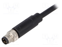 Connector: M8; male; PIN: 3; straight; plug; 3A; 60V; IP67; 1m; PVC