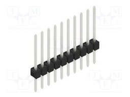 Connector: pin strips; pin header; male; PIN: 10; 2.54mm; THT; 1x10