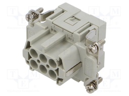 Connector: HDC; contact insert; female; CSE; PIN: 6; 6+PE; 16A; 600V