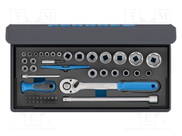 Wrench-set; rattle,socket bits,socket spanner; 52pcs.