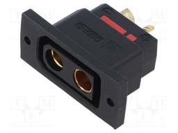 Connector: DC supply; socket; QS; female; PIN: 2; soldering; black