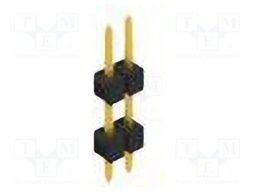 Connector: pin strips; pin header; male; PIN: 2; 2.54mm; THT; 1x2