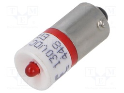 LED lamp; red; BA9S; 130VDC; No.of diodes: 1