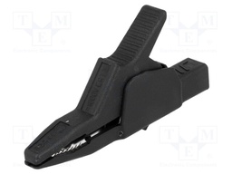 Crocodile clip; 34A; black; Grip capac: max.30mm; Socket size: 4mm