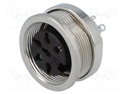 Connector: M16; female; for panel mounting,rear side nut; IP40