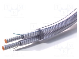 Wire; 2x1.5mm2; round; stranded; Cu,tinned; PVC; transparent