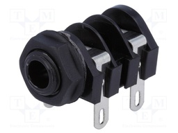 Socket; Jack 6,35mm; female; mono; with double switch; angled 90°