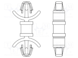 PCB distance; polyamide 66; L: 22.2mm; latch/latch; UL94V-2
