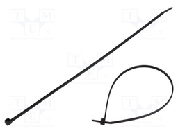 Cable tie; L: 260mm; W: 3.3mm; polyamide; 180N; black; Ømax: 65mm