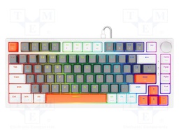 Keyboard; white; USB A,USB C; magnetic,wired,US layout; 1.8m