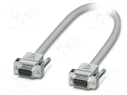 Cable; D-Sub 9pin socket,D-Sub 9pin plug; PVC; Len: 3m; grey; IP54