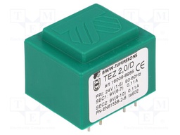 Transformer: encapsulated; 2VA; 24VAC; 9V; 9V; Mounting: PCB; IP00