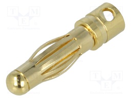 Plug; 4mm banana; 32A; Contacts: brass gold plated; 0.55mΩ; 12AWG