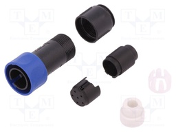 Connector: circular; plug; male; PIN: 6; w/o contacts; for cable