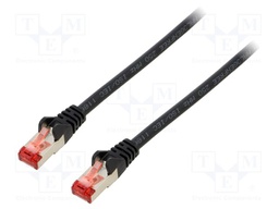 Patch cord; S/FTP; 6; stranded; Cu; LSZH; black; 3m; halogen free