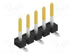 Connector: pin strips; pin header; male; PIN: 5; 2.54mm; SMT; 1x5