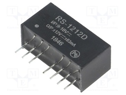 Converter: DC/DC; 2W; Uin: 9÷18V; Uout: 12VDC; Uout2: -12VDC; SIP8