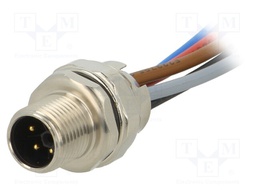 Socket; M12; PIN: 5; male; L code-Power; Type: with leads; IP65/IP67