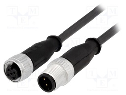 Cable: for sensors/automation; PIN: 3; M12-M12; 0.5m; plug; plug