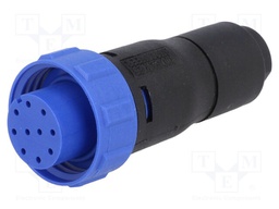 Connector: circular; plug; female; PIN: 10; w/o contacts; for cable