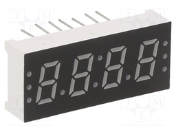 Display: LED; 7-segment; 7.6mm; 0.3"; No.char: 4; red; 100mcd