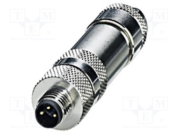Connector: M8; male; PIN: 3; straight; w/o contacts; for cable; plug