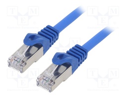 Patch cord; S/FTP; 6a; solid; Cu; LSZH; blue; Len: 1m; 27AWG