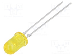 LED; 5mm; yellow; 10÷50mcd; 28°; Front: convex; Pitch: 2.54mm