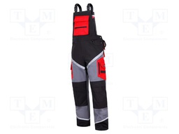 Dungarees; Size: XXL; red, black, grey; 270g/m2; bib pants