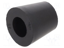 Grommet; caoutchouc; L: 19.5mm; -20÷80°C; Øcable: 11mm; black