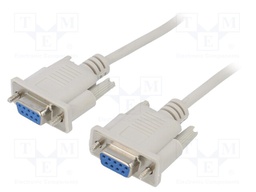 Cable; D-Sub 9pin socket,both sides; 2m; white