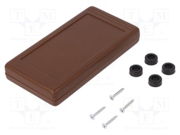 Enclosure: multipurpose; X: 68mm; Y: 129mm; Z: 20mm; ABS; brown