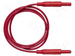 Test lead; 10A; 4mm banana plug-4mm banana plug; insulated; red