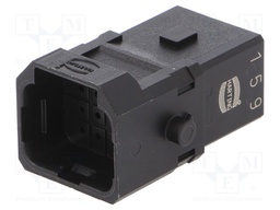 Connector: rectangular; male; Han 1A; PIN: 12; size 1A; crimped