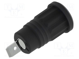 Connector: 4mm banana; socket; 36A; black; nickel plated; 32mm