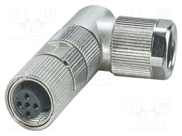Connector: M12; plug; PIN: 5; 48V; angled; IP65; crimped; A code; 4A