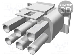 Plug; wire-wire; male/female; MLX; 6.35mm; PIN: 6; Layout: 2x3