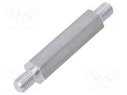 Screwed spacer sleeve; 30mm; Ext.thread: M5; hexagonal; aluminium