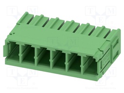 PCB headers, nominal cross section: 6 mm?, color: green, nom