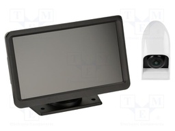 Rear view camera; 1024x600; 150°; white; 12VDC,24VDC; 7"; screw