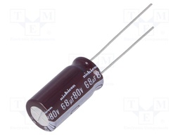 Capacitor: electrolytic; low impedance; THT; 68uF; 80VDC; Ø10x20mm