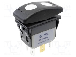 ROCKER; DP3T; Pos: 3; (ON)-OFF-(ON); 16A/30VDC; black; black; 0÷55°C